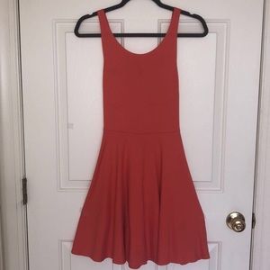 open back orange dress